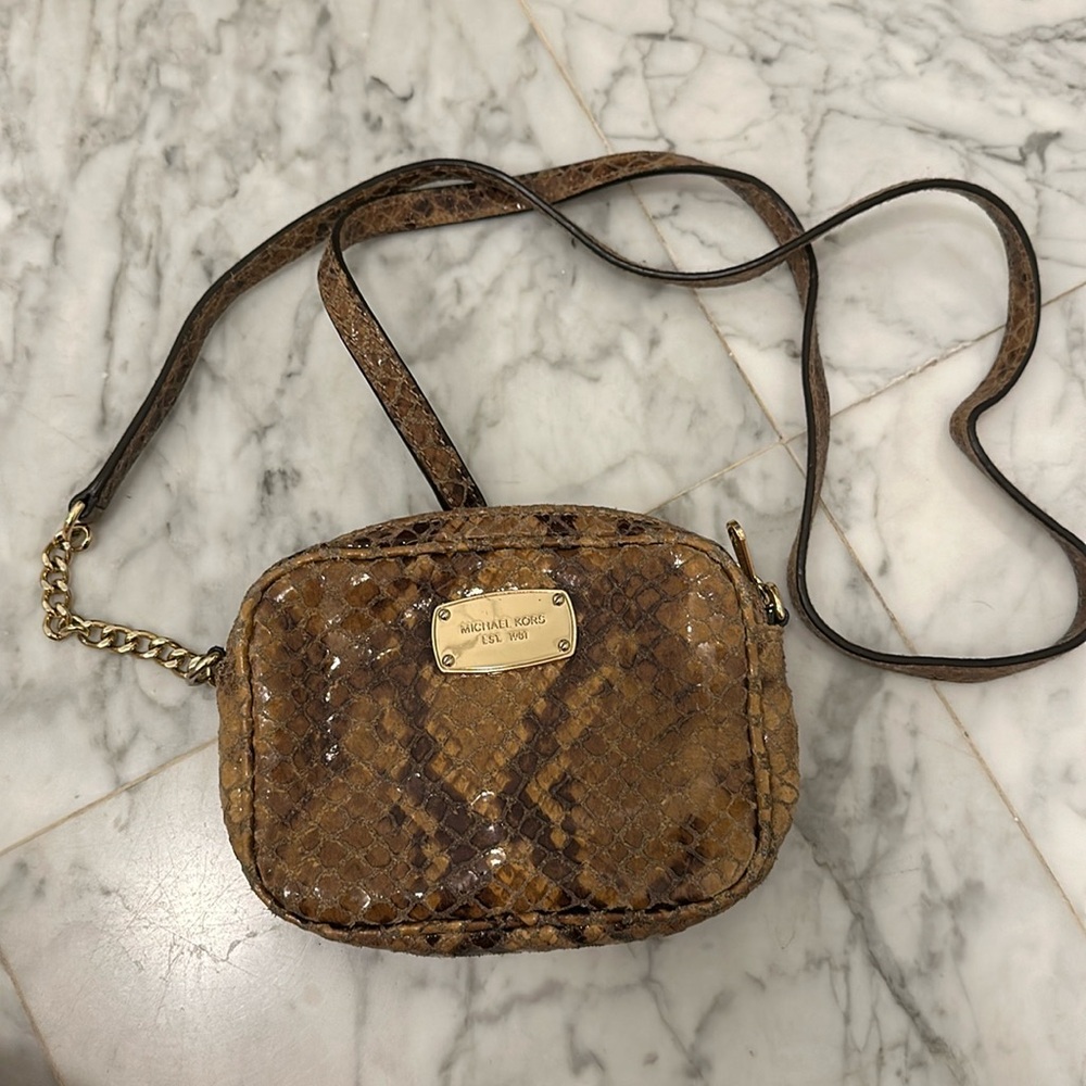 Michael Kors snakeskin crossbody purse